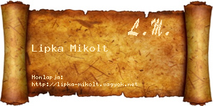 Lipka Mikolt névjegykártya